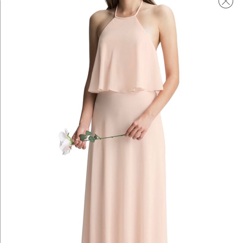 Levkoff Halter Chiffon Gown